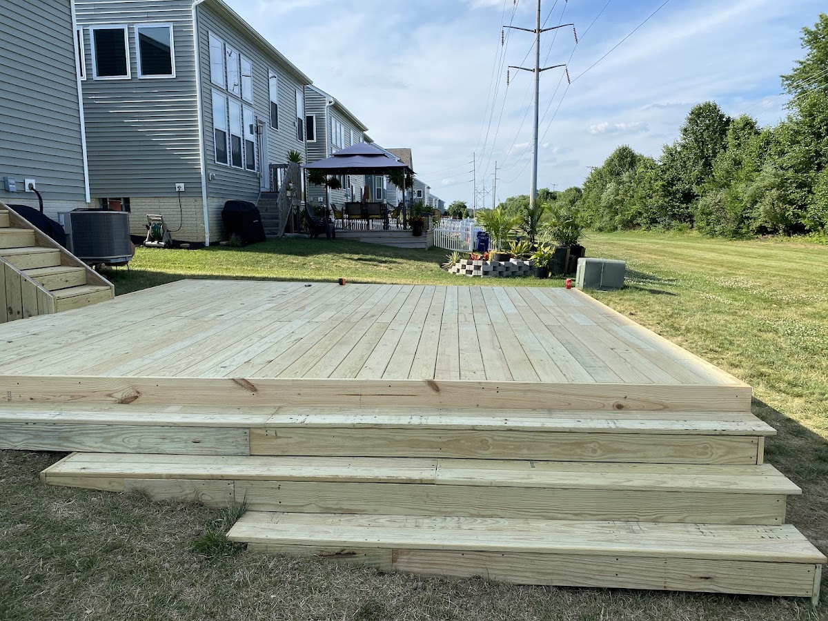 New pressure-treated deck build
